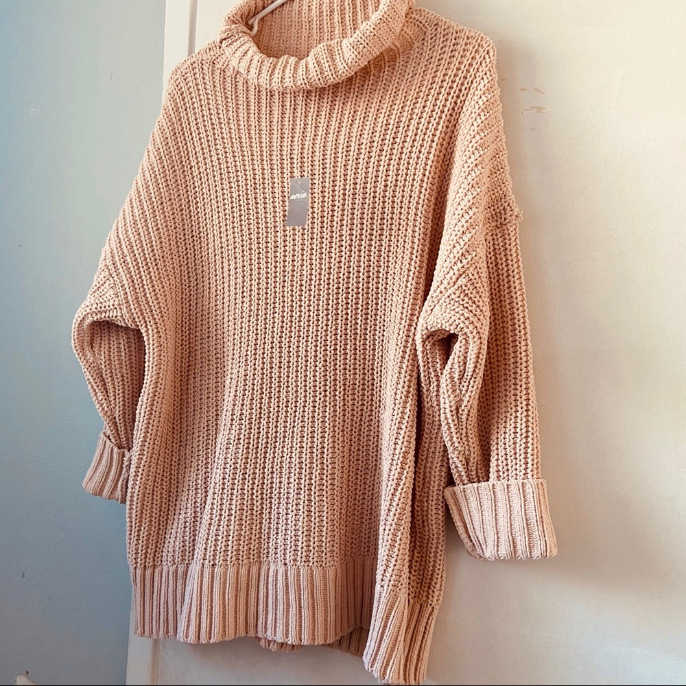 Aerie oversized knit sweater blush